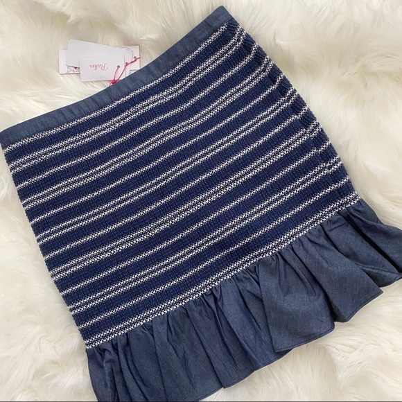 Parker Womens Jordan Striped Smocked Mini Skirt 10 - Picture 5 of 10